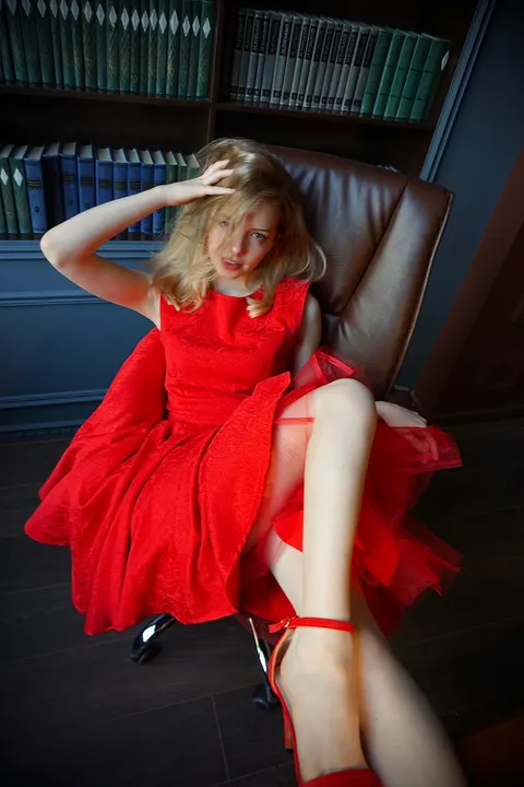 Red dress by the books
