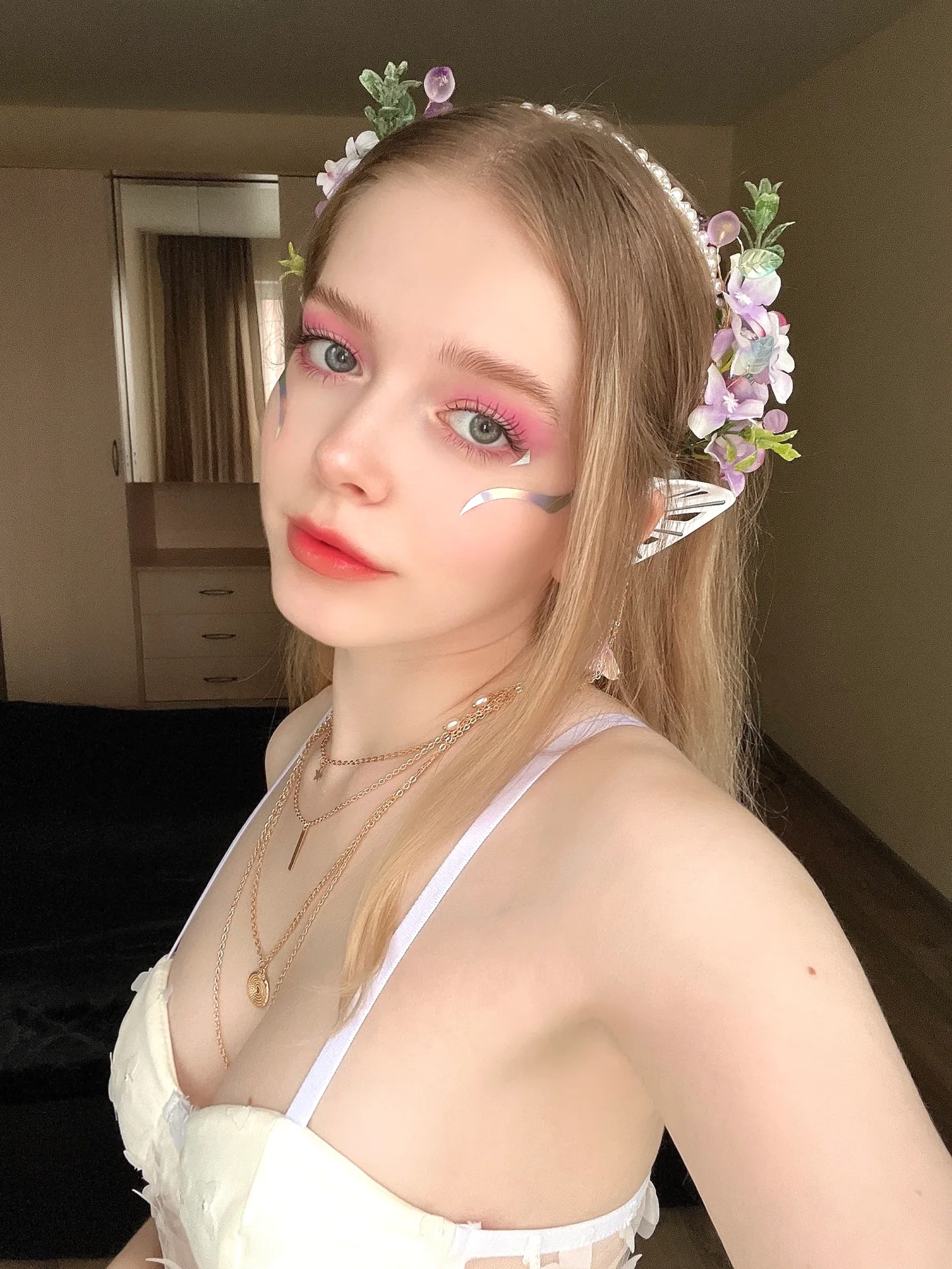 White camisole and elf ears